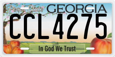 GA license plate CCL4275