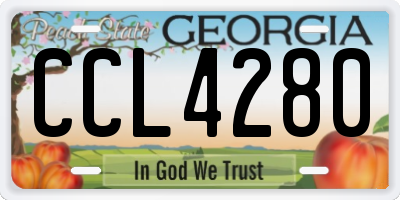 GA license plate CCL4280