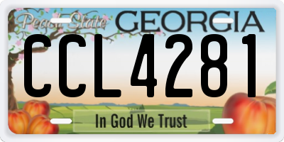 GA license plate CCL4281