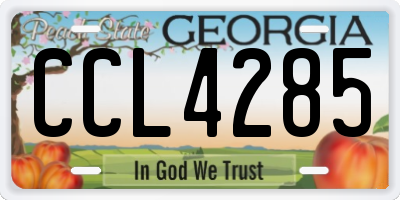 GA license plate CCL4285
