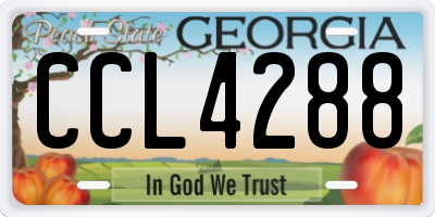 GA license plate CCL4288