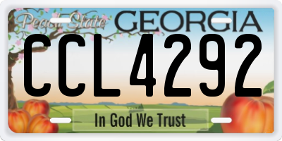 GA license plate CCL4292