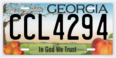 GA license plate CCL4294