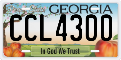GA license plate CCL4300