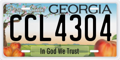 GA license plate CCL4304