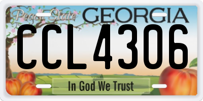 GA license plate CCL4306