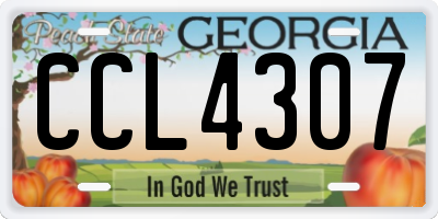 GA license plate CCL4307
