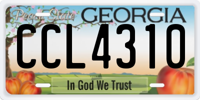 GA license plate CCL4310