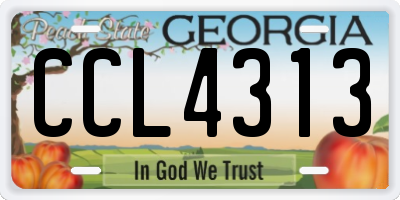 GA license plate CCL4313