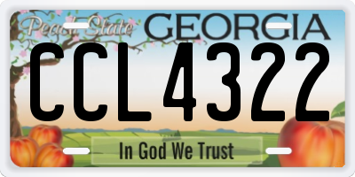 GA license plate CCL4322