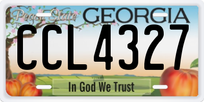 GA license plate CCL4327