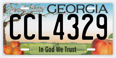 GA license plate CCL4329