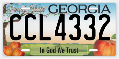 GA license plate CCL4332