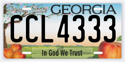 GA license plate CCL4333