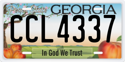GA license plate CCL4337