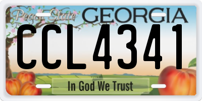GA license plate CCL4341