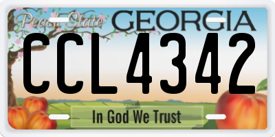 GA license plate CCL4342