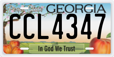 GA license plate CCL4347
