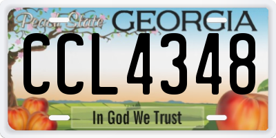 GA license plate CCL4348