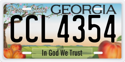 GA license plate CCL4354