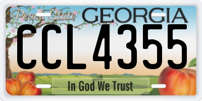 GA license plate CCL4355