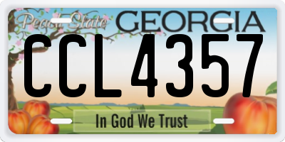 GA license plate CCL4357
