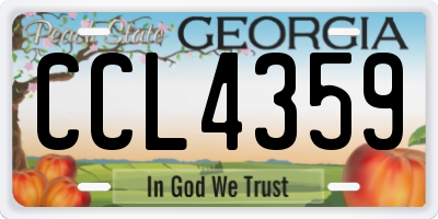 GA license plate CCL4359