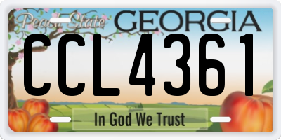 GA license plate CCL4361