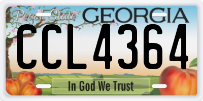 GA license plate CCL4364
