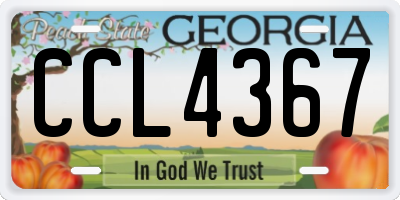 GA license plate CCL4367