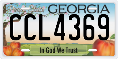 GA license plate CCL4369