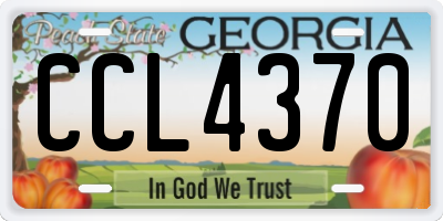GA license plate CCL4370