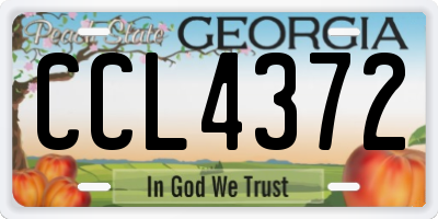 GA license plate CCL4372