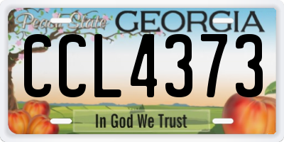 GA license plate CCL4373