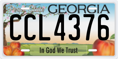 GA license plate CCL4376