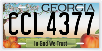 GA license plate CCL4377