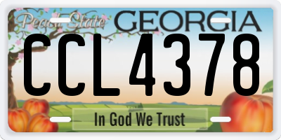 GA license plate CCL4378