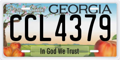 GA license plate CCL4379