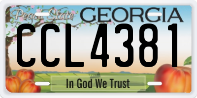 GA license plate CCL4381
