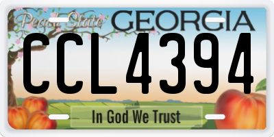 GA license plate CCL4394