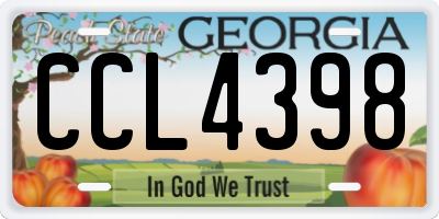 GA license plate CCL4398
