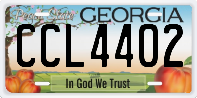 GA license plate CCL4402