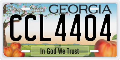 GA license plate CCL4404