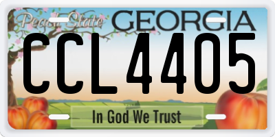 GA license plate CCL4405