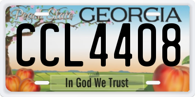 GA license plate CCL4408