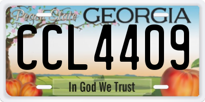 GA license plate CCL4409