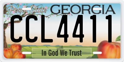 GA license plate CCL4411