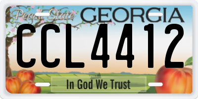 GA license plate CCL4412