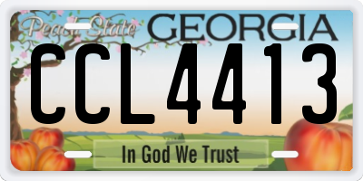 GA license plate CCL4413