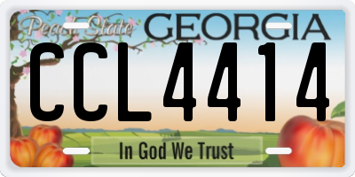 GA license plate CCL4414